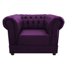 Kit Poltrona E Namoradeira Chesterfield Ana Suede Roxo - Doce