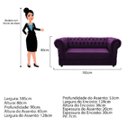 Kit Poltrona E Namoradeira Chesterfield Ana Suede Roxo - Doce