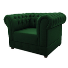 Kit Poltrona E Namoradeira Chesterfield Ana Suede Verde - Ama