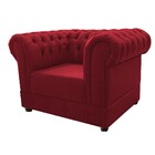 Kit Poltrona E Namoradeira Chesterfield Ana Suede Vermelho -