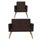 Kit Poltrona E Namoradeira Decorativa Nina Sala De Estar Rece