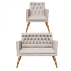 Kit Poltrona E Namoradeira Maria Capitonê Sala De Estar Recep