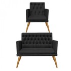 Kit Poltrona E Namoradeira Maria Capitonê Sala De Estar Recep