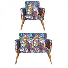 Kit Poltrona E Namoradeira Nina Decorativa Sala De Estar Rece