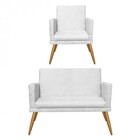 Kit Poltrona E Namoradeira Nina Rodapé Sala De Estar Recepção