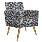 Kit Poltrona E Namoradeira Nina Rodapé Sala De Estar Recepção