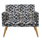 Kit Poltrona E Namoradeira Nina Rodapé Sala De Estar Recepção