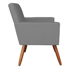 Kit Poltrona E Namoradeira Nina Veludo Grafite Pés Palito Cas