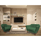 Kit Poltrona E Namoradeira Pérsia Suede Pés Chanfrado Castanh