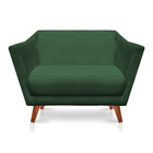 Kit Poltrona E Namoradeira Pérsia Suede Pés Chanfrado Castanh