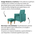 Kit Poltrona E Puff  Amamentação Confortável Ternura Suede Az