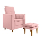 Kit Poltrona E Puff  Amamentação Confortável Ternura Suede Ro