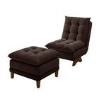 Kit Poltrona E Puff Bruxelas Veludo Kero Konforto Marrom