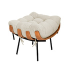 Kit Poltrona E Puff Costela Base Fixa Linho - Doce Sonho Móve