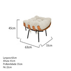 Kit Poltrona E Puff Costela Base Fixa Linho - Doce Sonho Móve