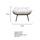 Kit Poltrona E Puff Costela Base Fixa Suede Branco - Doce Son