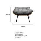 Kit Poltrona E Puff Costela Base Fixa Suede - Doce Sonho Móve