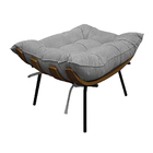 Kit Poltrona E Puff Costela Base Fixa Suede - Doce Sonho Móve