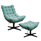 Kit Poltrona E Puff Costela Base Giratória Suede - Doce Sonho