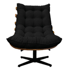 Kit Poltrona E Puff Costela Base Giratória Suede - Doce Sonho