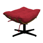 Kit Poltrona E Puff Costela Base Giratória Suede - Doce Sonho