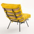 Kit Poltrona E Puff Costela Decorativa Sala De Estar Suede Am