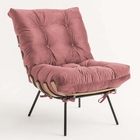 Kit Poltrona E Puff Costela Decorativa Sala De Estar Suede Ro