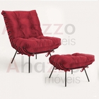 Kit Poltrona E Puff Costela Industrial Ferro Preto Sala De Es