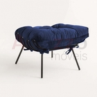 Kit Poltrona E Puff Costela Industrial Ferro Preto Sala De Es