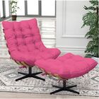 Kit Poltrona E Puff Costela Mr01 Base Giratória Corano - Amar