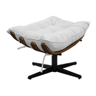 Kit Poltrona E Puff Costela Mr01 Base Giratória Corano - Doce