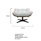 Kit Poltrona E Puff Costela Mr01 Base Giratória Corano - Doce