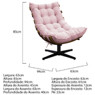 Kit Poltrona E Puff Costela Mr01 Base Giratória Corano - Doce