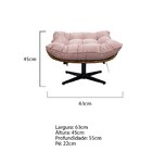 Kit Poltrona E Puff Costela Mr01 Base Giratória Suede - Doce