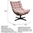 Kit Poltrona E Puff Costela Mr01 Base Giratória Suede - Doce