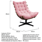 Kit Poltrona E Puff Costela Mr01 Base Giratória Suede - Doce