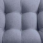 Kit Poltrona E Puff Costela Para Sala E Quarto Algodão Cinza