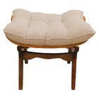 Kit Poltrona E Puff Costela Suede Base Madeira Castanho - Pal