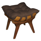 Kit Poltrona E Puff Costela Suede Base Madeira Castanho - Pal