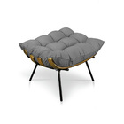 Kit Poltrona E Puff Costela Veludo Base Metálica - Pallazio -