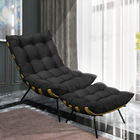 Kit Poltrona E Puff Costela Veludo Base Metálica - Pallazio -