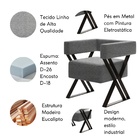 Kit Poltrona E Puff Decorativa Aruba Pés Metal Estilo Industr