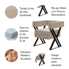 Kit Poltrona E Puff Decorativo Mirela Pés Metal Estilo Indust