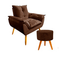 Kit Poltrona E Puff Decorativo Opala - Star Confort - Opala M