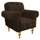 Kit Poltrona E Puff Decorativos Dani Suede Marrom - Amarena M