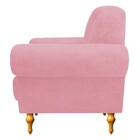 Kit Poltrona E Puff Decorativos Dani Suede Rosa Bebê - Amaren