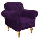 Kit Poltrona E Puff Decorativos Dani Suede Roxo - Amarena Móv
