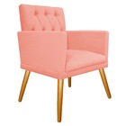 Kit Poltrona E Puff Fernanda Palito Mel Suede Coral - Amarena