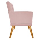Kit Poltrona E Puff Fernanda Palito Mel Suede Rosê - Amarena