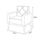 Kit Poltrona E Puff Florença Para Sala Pés Palito Madeira Vel